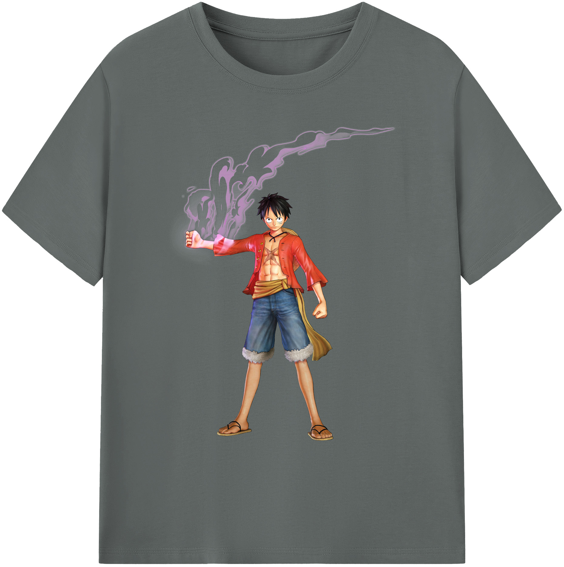 ワンピース モンキー・D・ルフィ ONE PIECE Monkey D. Luffy 綿100％ メンズ半袖Tシャツ｜肌触りやわらか＆通気性